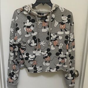 Disney Gray and Black Mickey Mouse Sweatshirt